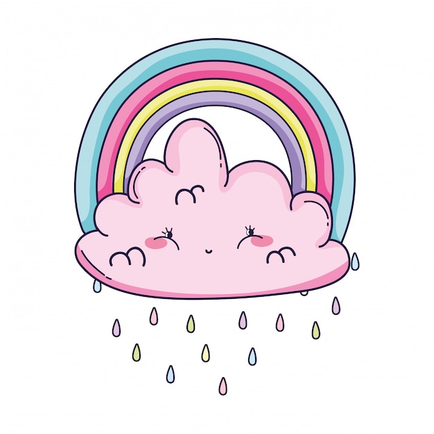 Cloud en regenboog cartoon