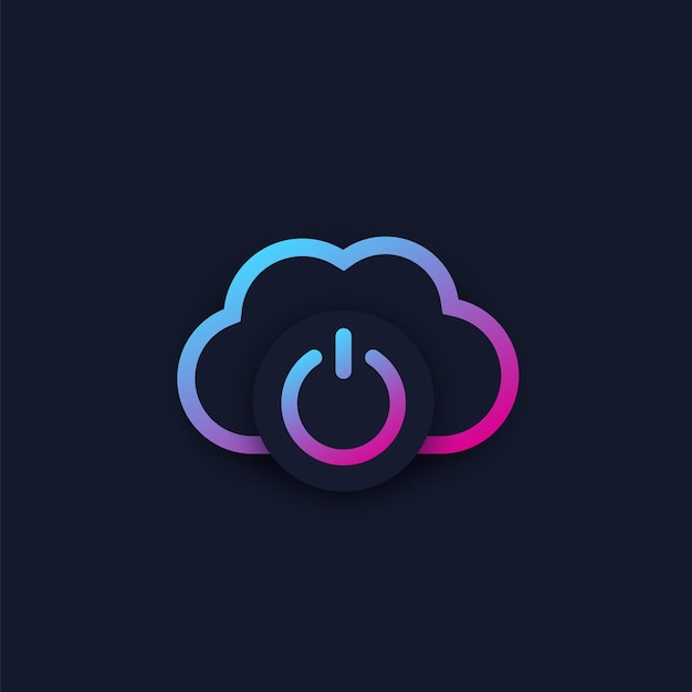 Cloud en uit-knop vector logo