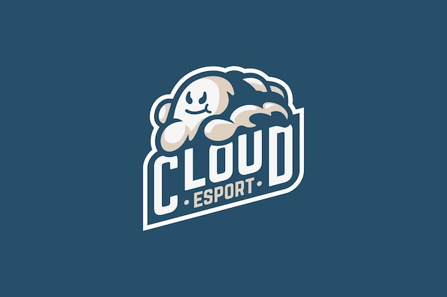 Vettore logo della mascotte dell'esport nuvola