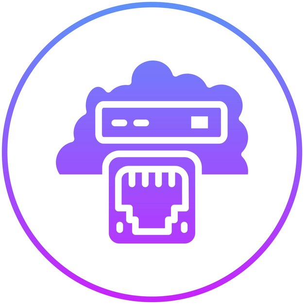 Cloud Ethernet vector icoontje illustratie van Cloud Computing icoonset