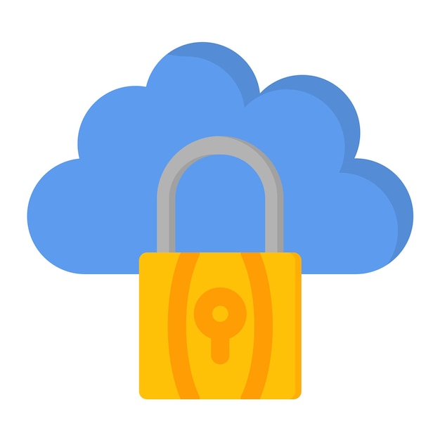 Vector cloud flat lock illustratie