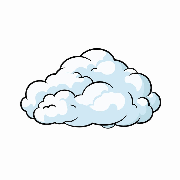 Vector cloud flat vector illustration cloud cartoon hand drawing isolated vector illustration