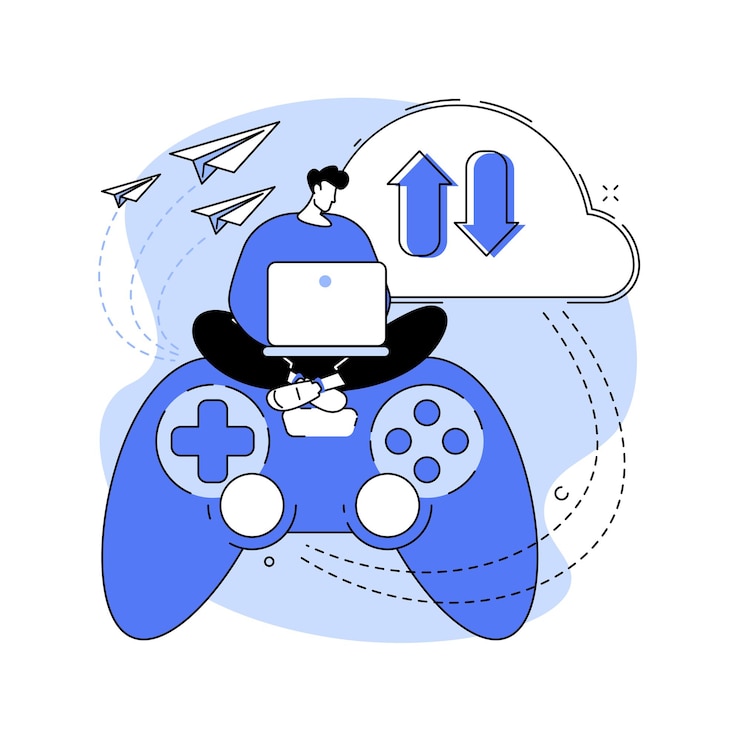 Vector クラウド ゲームの抽象的な概念のベクトル図