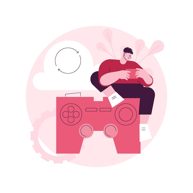 Cloud gaming abstract concept vectorillustratie