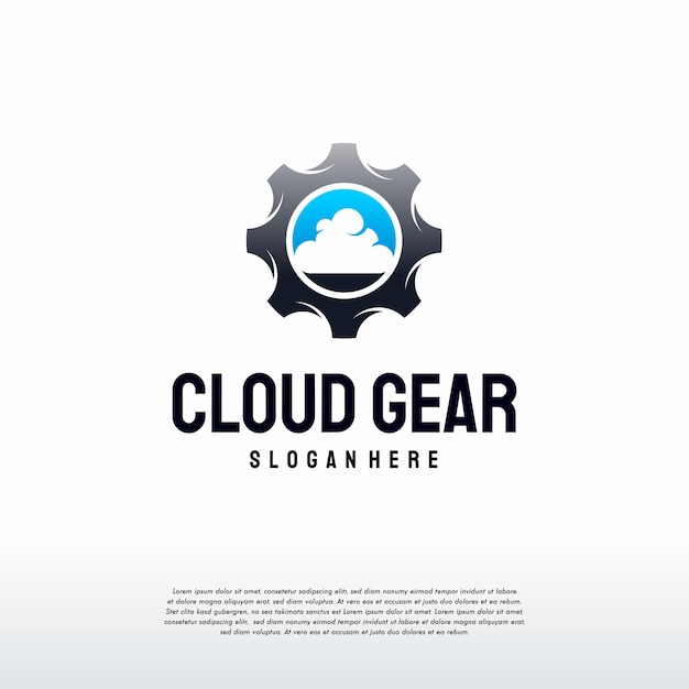 Cloud Gear logo ontwerpt concept vector, Cloud Setting logo symbool