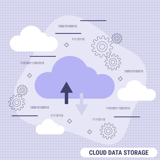 Cloud gegevensopslag platte ontwerp stijl vector concept illustratie