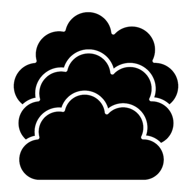 Cloud Glyph Solid Black Illustration