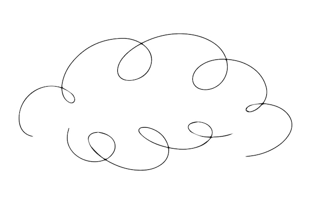 Облако, нарисованное вручную разными линиями Векторная иллюстрация