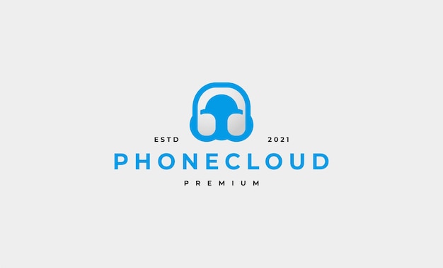 Cloud headphone logo icon vector design