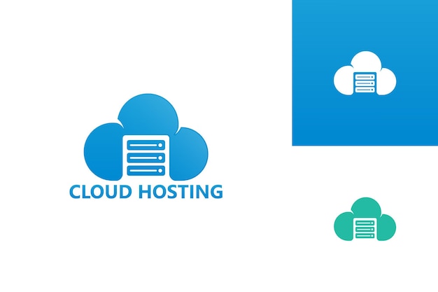 クラウドホスティングロゴテンプレートデザインベクトル、エンブレム、デザインコンセプト、クリエイティブシンボル、アイコン