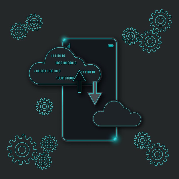 Cloud hosting vector concept