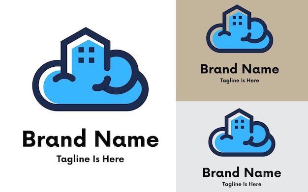 cloud house logo design