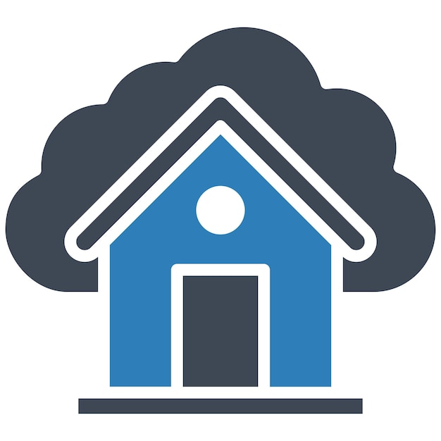 Cloud House Vector Illustration Style