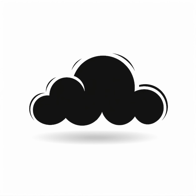 Cloud Icon in Black Silhouette