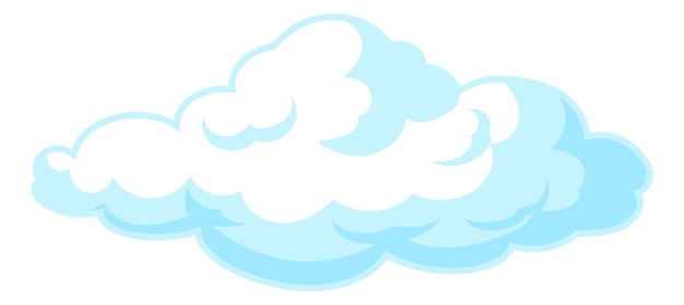 Cloud icon in cartoon style round soft shape isolated on white background