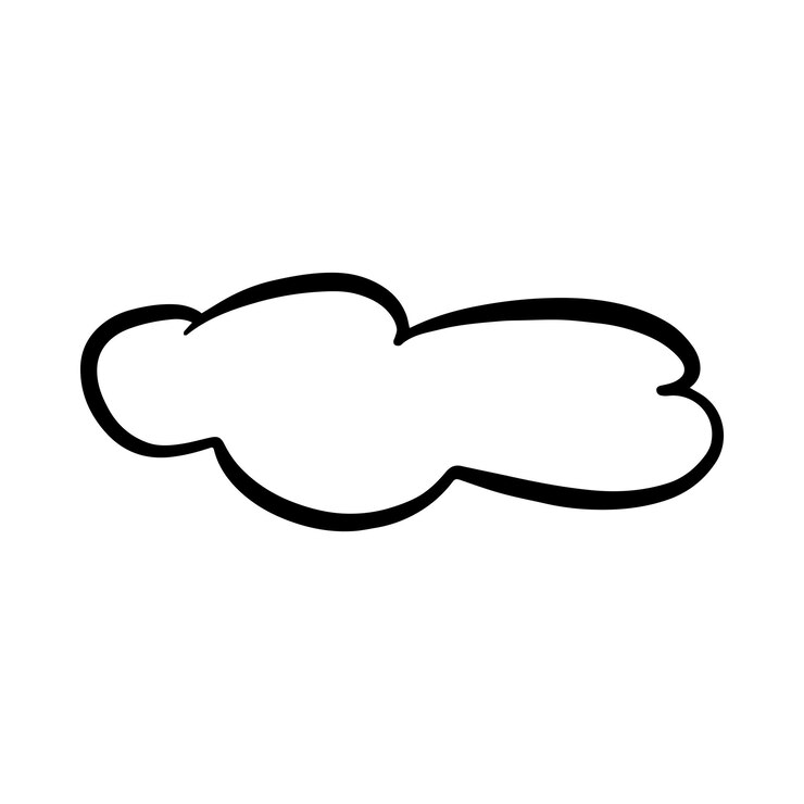 Vector cloud icon handdrawn outline sketch simple doodle outline drawing art illustration