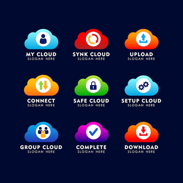 Шаблон дизайна логотипа Cloud icon