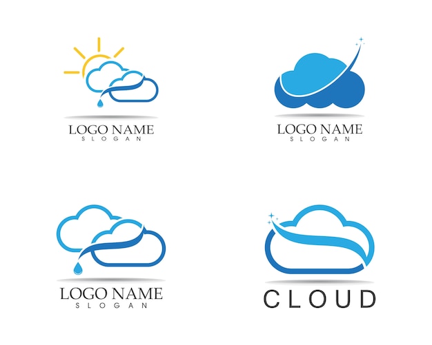Cloud icon logo design template