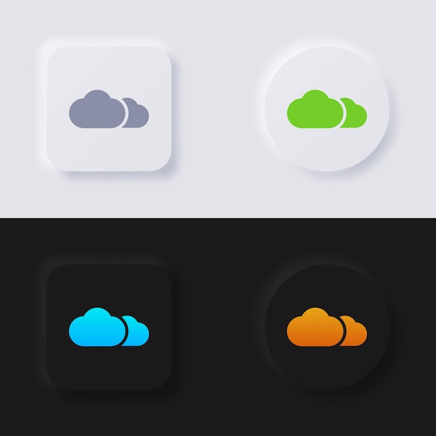 Cloud icon set Multicolor neumorphism button soft UI Design voor webdesign Application UI en meer Button Vector