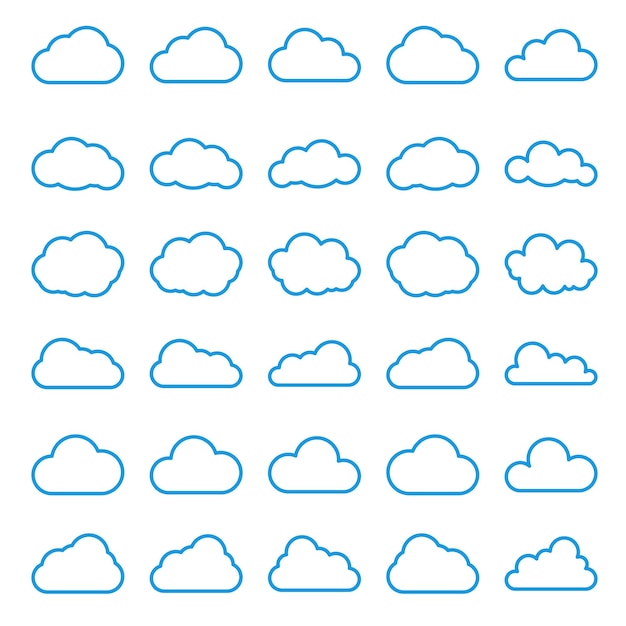 Cloud icon set vector