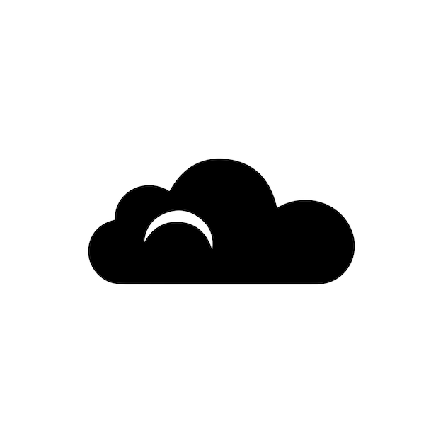 Vector cloud icon over white background silhouette style concept vector illustration