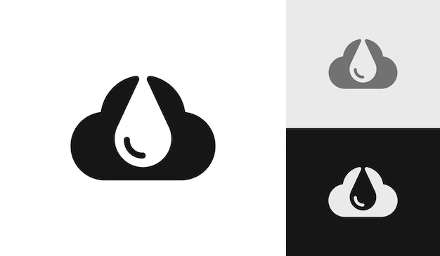 Cloud icon with raindrop logo design