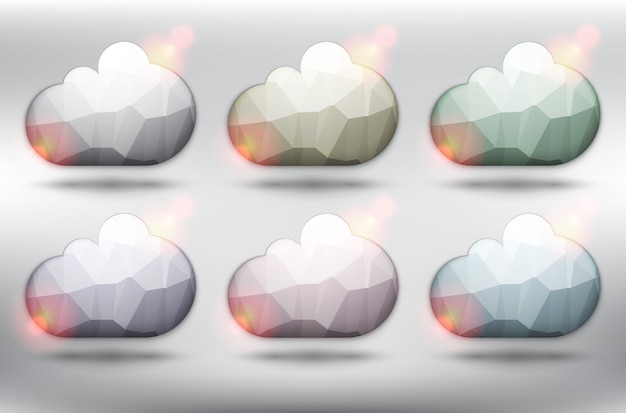 Cloud icons. Bubble balloons quote. Isolated on the white background.