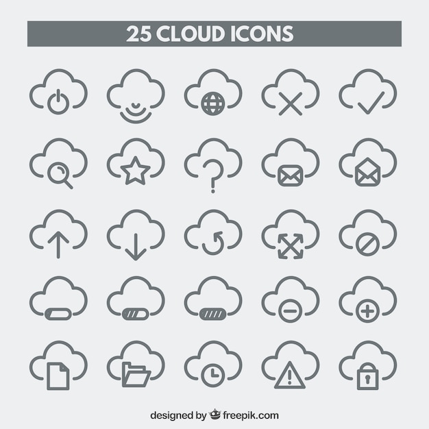 Cloud icons collection