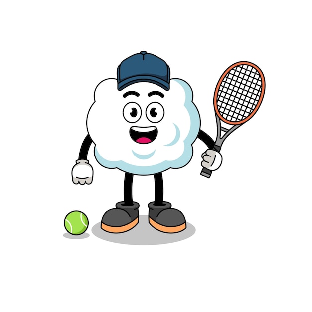 Cloud illustration as a tennis player