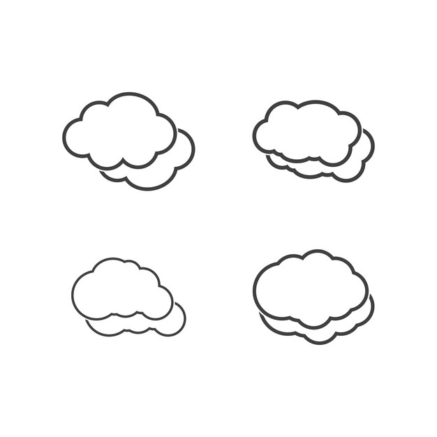 ベクトル 雲のイラスト ロゴ アイコン ベクトル フラット デザイン