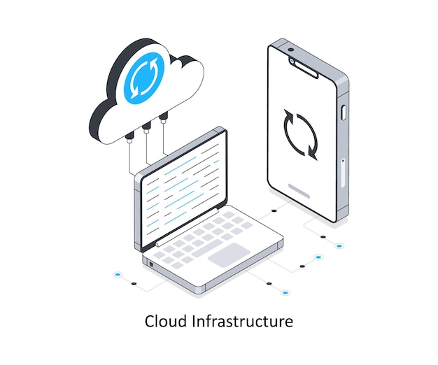 Cloud Infrastructure isometrische voorraad illustratie EPS bestand illustratie