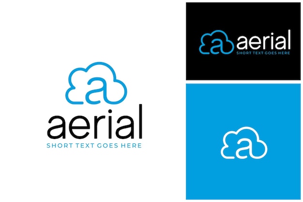Cloud Initial Letter A Air Aerial Atmosphere for Sky Weather logo design