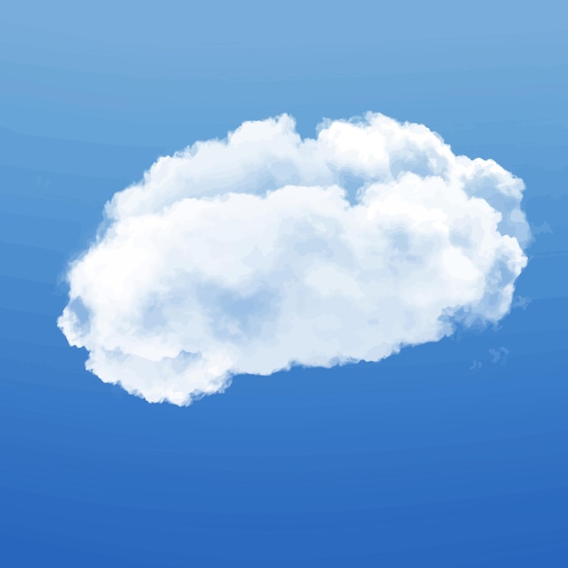 青い空の背景に分離した雲 3Dイラスト 単一の雲の形状のレンダリング