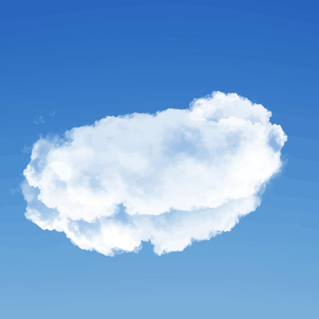 青い空の背景に分離した雲 3Dイラスト 単一の雲の形状のレンダリング