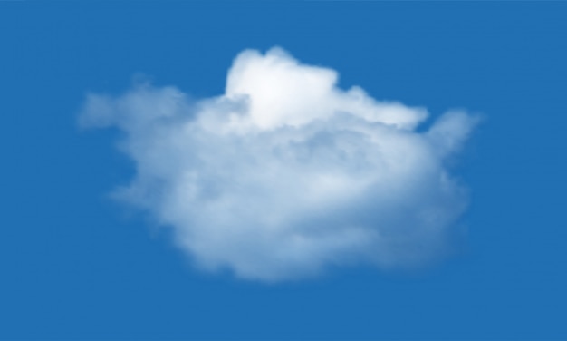 Nuvola isolata sopra il fondo del cielo blu. realistico
