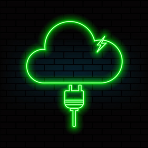 cloud kabels en stekkers logo ontwerp combinatie elektriciteit internet gegevens logo ontwerp icoon symbool vec