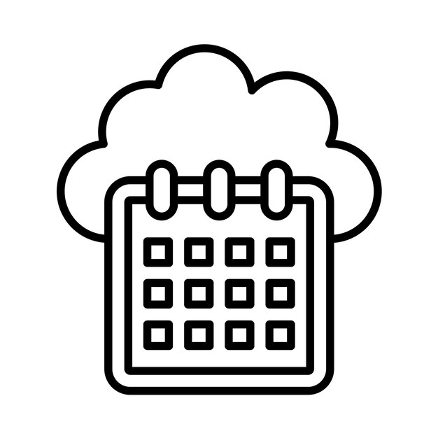 Cloud kalender lijn illustratie