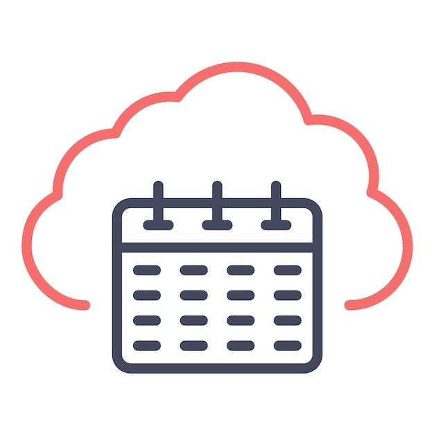 Vector cloud kalender vector illustratie stijl