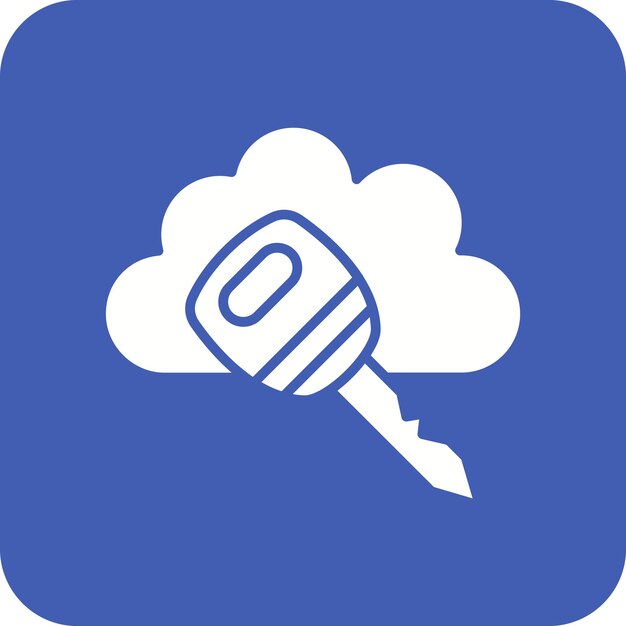 Cloud Key Icon vector afbeelding Kan worden gebruikt voor Cloud Computing