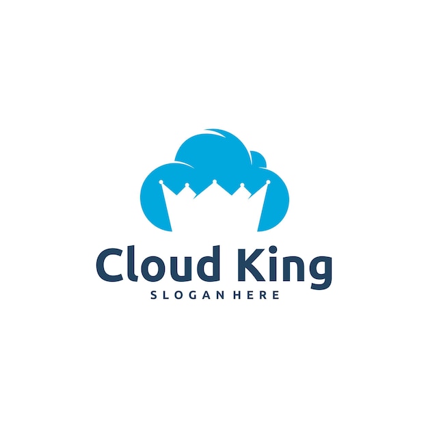 Логотип Cloud King разрабатывает концептуальный вектор шаблона логотипа King Hosting