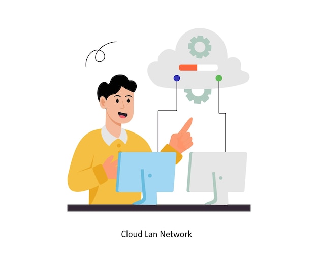 Cloud Lan Network Vector illustratie EPS 10 bestand