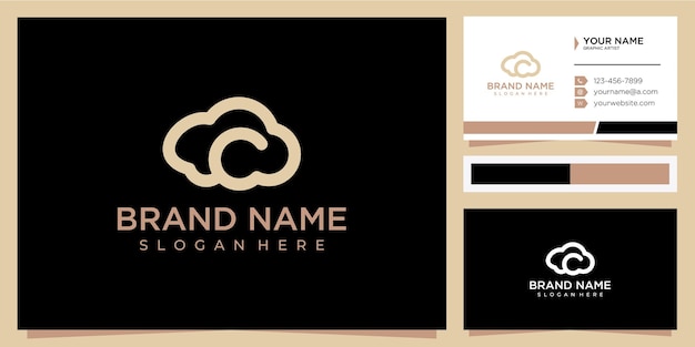 Modello di progettazione del logo della lettera c della nuvola