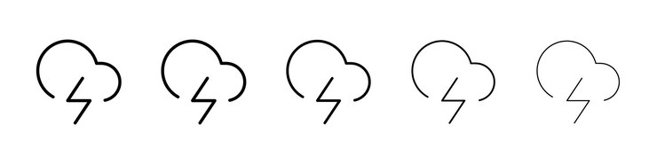 Vector 雲のライトニングアイコン ベクトルロゴサイン