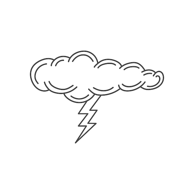 Cloud and lightning vector illustration