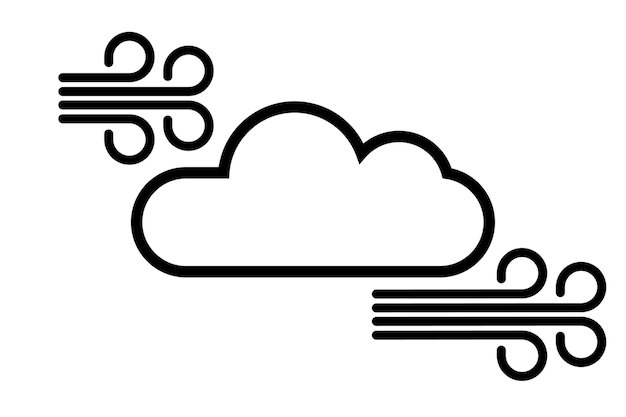 雲のライン アイコン 風 雲 アイコン 天気予報 ピクトグラム 風のアイコン 風が吹く 風の強い天気 空気のアイコン 落書き風 風と雲 天気記号 風速アイコン