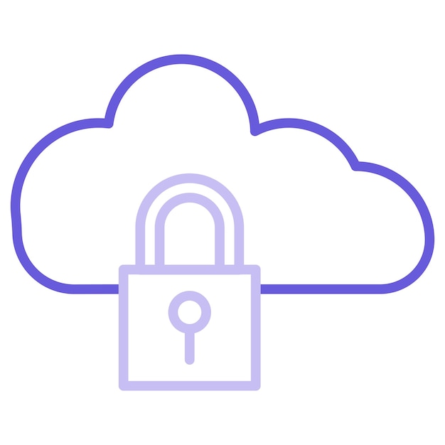 Cloud Locked Vector Illustration