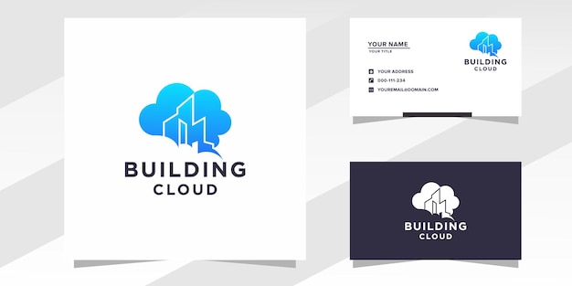 Cloud-logo bouwen met sjabloon voor visitekaartjes