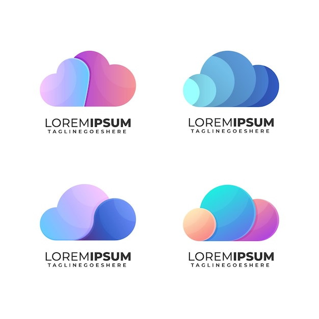 Vector cloud logo collection pack