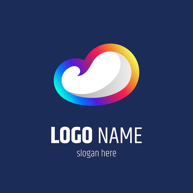 Logo nuvola in colori sfumati colorati, pronto per l'uso per il modello