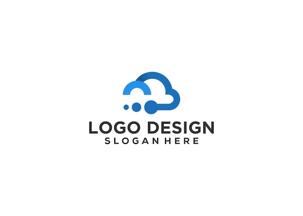 Vector cloud logo company name logo illustration